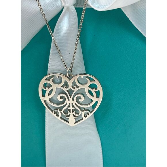 Tiffany & Co. Sterling Silver Enchant Heart Necklace - 20” - Picture 15 of 16